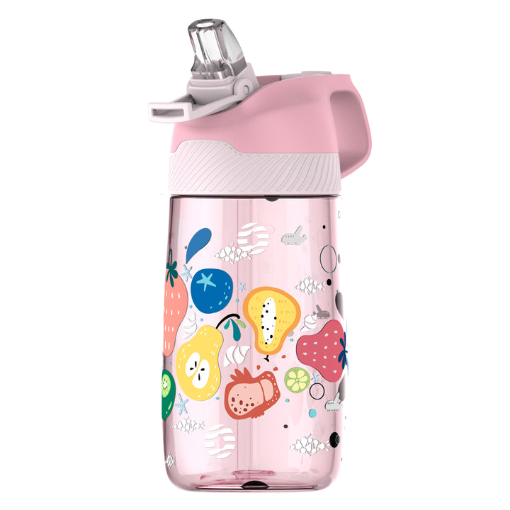 Bottiglia per bambini 450 ml con cannuccia in silicone per sublimazione -  rosa Rosa